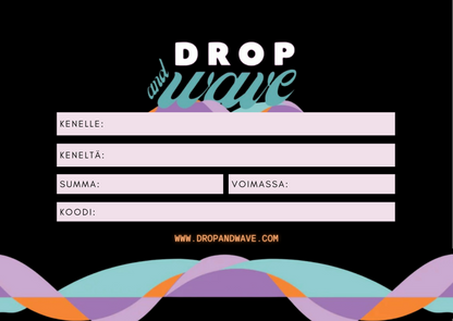 A physical Drop and Wave gift card